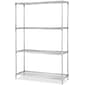 Lorell Industrial Chrome Wire Shelving Starter Kit, Chrome, 48" x 24"