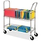 Lorell 2-Shelf Metal Mobile Mail Cart with Swivel Wheels, Chrome (LLR84857)