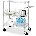 Lorell 3-Tier Rolling Carts, Chrome