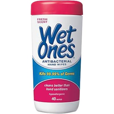 Wet Ones® Antibacterial Hand Sanitizing Wipes, 40 Wipes/Pack (04703)