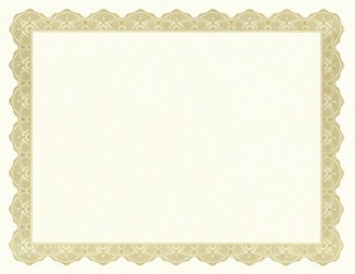 Geographics Certificates, 8.5 x 11, Gold, 25/Pack (39451S)