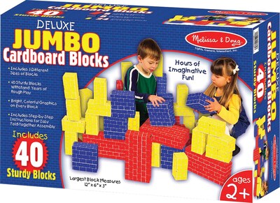 Melissa & Doug Deluxe Jumbo Cardboard Blocks, 40 pc