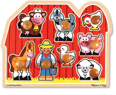 Melissa & Doug Large Farm Jumbo Knob Puzzle - 8 pieces