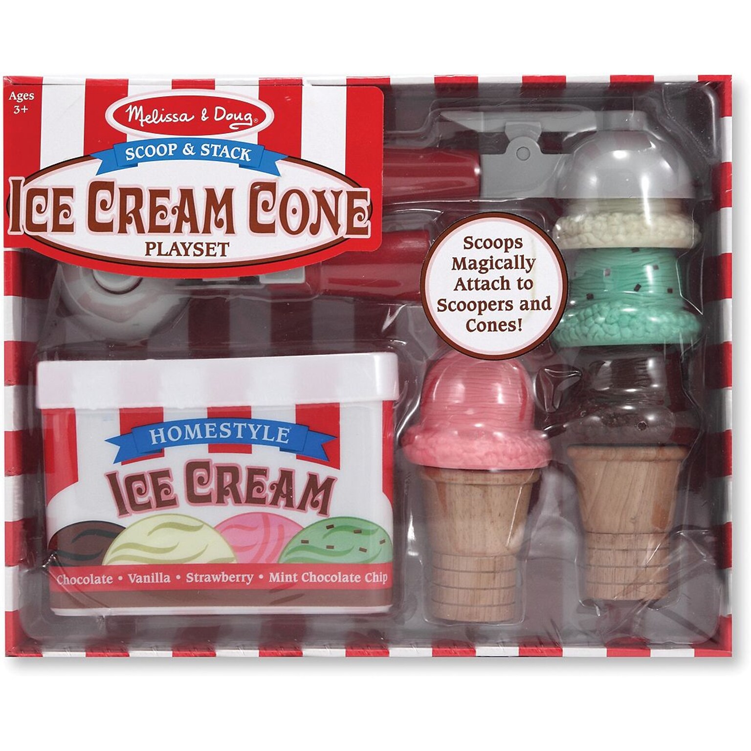 Melissa & Doug Scoop & Stack Ice Cream Cone Playset, 6/Pack (4087-BULK)