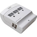 3-Outlet 1200 Joule Wall Mount Surge Protector with USB Charging Ports
