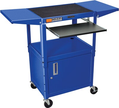 Luxor 2-Shelf Metal Mobile A/V Cart with Lockable Wheels, Royal Blue (AVJ42KBCDL-RB)