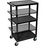 Luxor® 3 Shelves Multi Height AV Cart, Black
