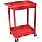 Luxor® STC Series 37 1/2(H) 2 Shelves Tub Cart, Red