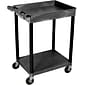 Luxor® STC Series 35 3/4"(H) 2 Shelves Top Tub & Bottom Flat Shelf Cart, Black