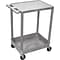 Luxor® STC Series 2 Shelves Flat Top & Tub Bottom Shelf Cart, Gray