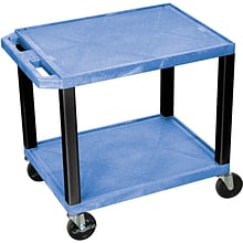 H Wilson® 26(H) 2 Shelves Tuffy AV Carts W/Electrical Attachment, Blue