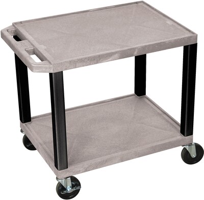 H Wilson® 26(H) 2 Shelves Tuffy AV Carts, Gray
