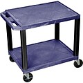 H Wilson® 26(H) 2 Shelves Tuffy AV Carts W/Electrical Attachment, Navy