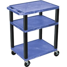 H Wilson® 34(H) 3 Shelves Tuffy AV Carts, Blue