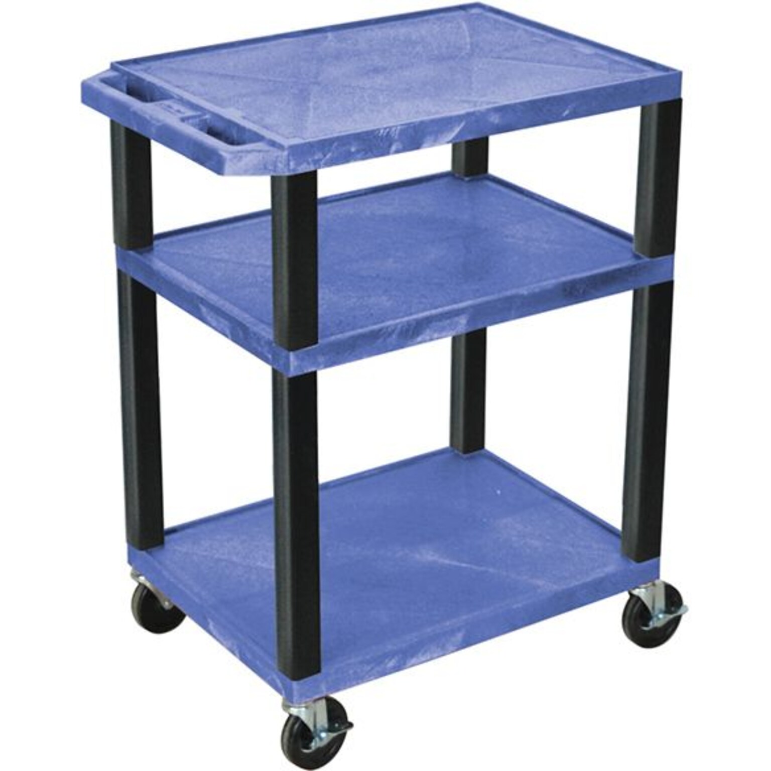 H Wilson® 34(H) 3 Shelves Tuffy AV Carts, Blue