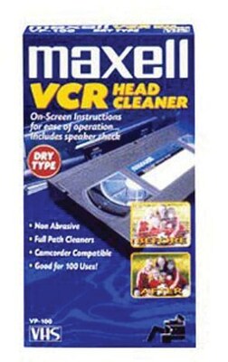 Maxell VP-100 Dry VHS Head Cleaner; Each