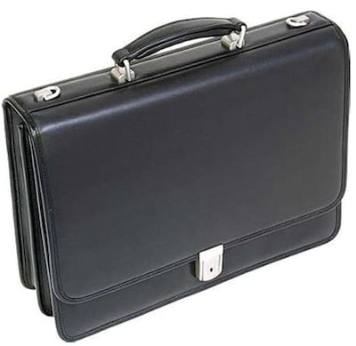McKlein I Series, BUCKTOWN, Full Grain Cashmere Napa Leather,Double Compartment Laptop Briefcase, Black (43545)