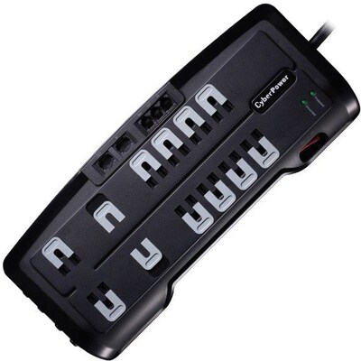 Cyberpower® CSHT1208TNC2 12-Outlet 3150 Joule Home Theater Surge Protector With 8 Cord