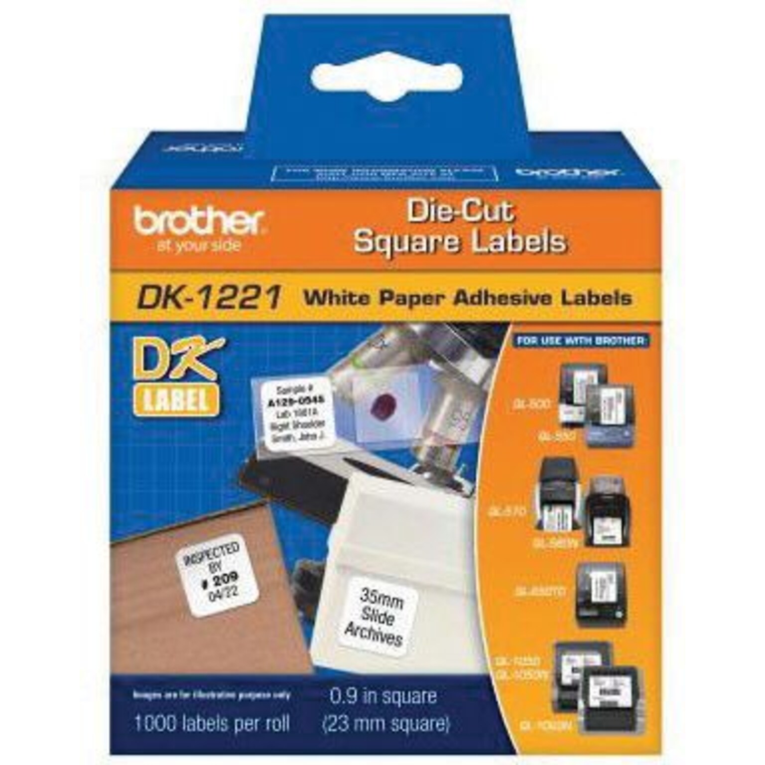 Brother® DK Paper Label Tape; 0.9(W) x 0.9(L); White
