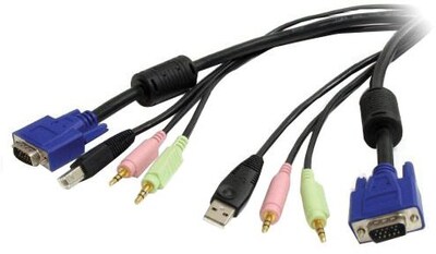 Startech 4-in-1 USB VGA KVM Cable With Audio and Microphone; 10(L)
