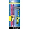 Pilot FriXion Ball Clicker Erasable Gel Pens, Fine Point, Pink/Purple, 2/Pack (31490)
