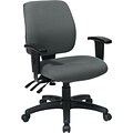 Office Star WorkSmart Fabric Computer and Desk Office Chair, Adjustable Arms, Gray (33327-226)