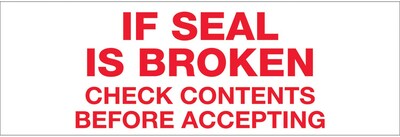 Tape Logic™ 2 x 55 yds. Pre Printed If Seal Is Broken Carton Sealing Tape, 18/Pack