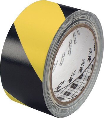 3M Safety Tape, 2 x 36 yds., Black/Yellow, 2/Carton (T9677662PK)