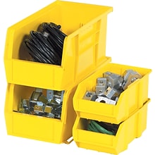 Quill Brand® 10-7/8 x 4-1/8 x 4 Plastic Stack and Hang Bins, Yellow, 12/Ct (BINP1144Y)