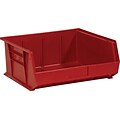 Partners Brand 14 3/4 x 16 1/2 x 7 Plastic Stack and Hang Bin Quill Brand, Red, 6/Case