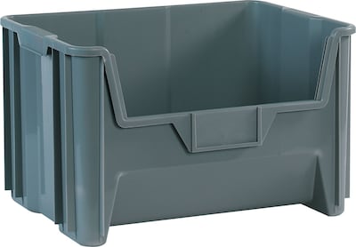 Quill Brand® Giant Stackable 65.27 Qt. Storage Bin, Gray, 3/Carton (BING111)