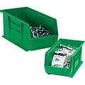 Partners Brand 9 1/4 x 6 x 5 Plastic Stack and Hang Bin Box, Green, 12/Case