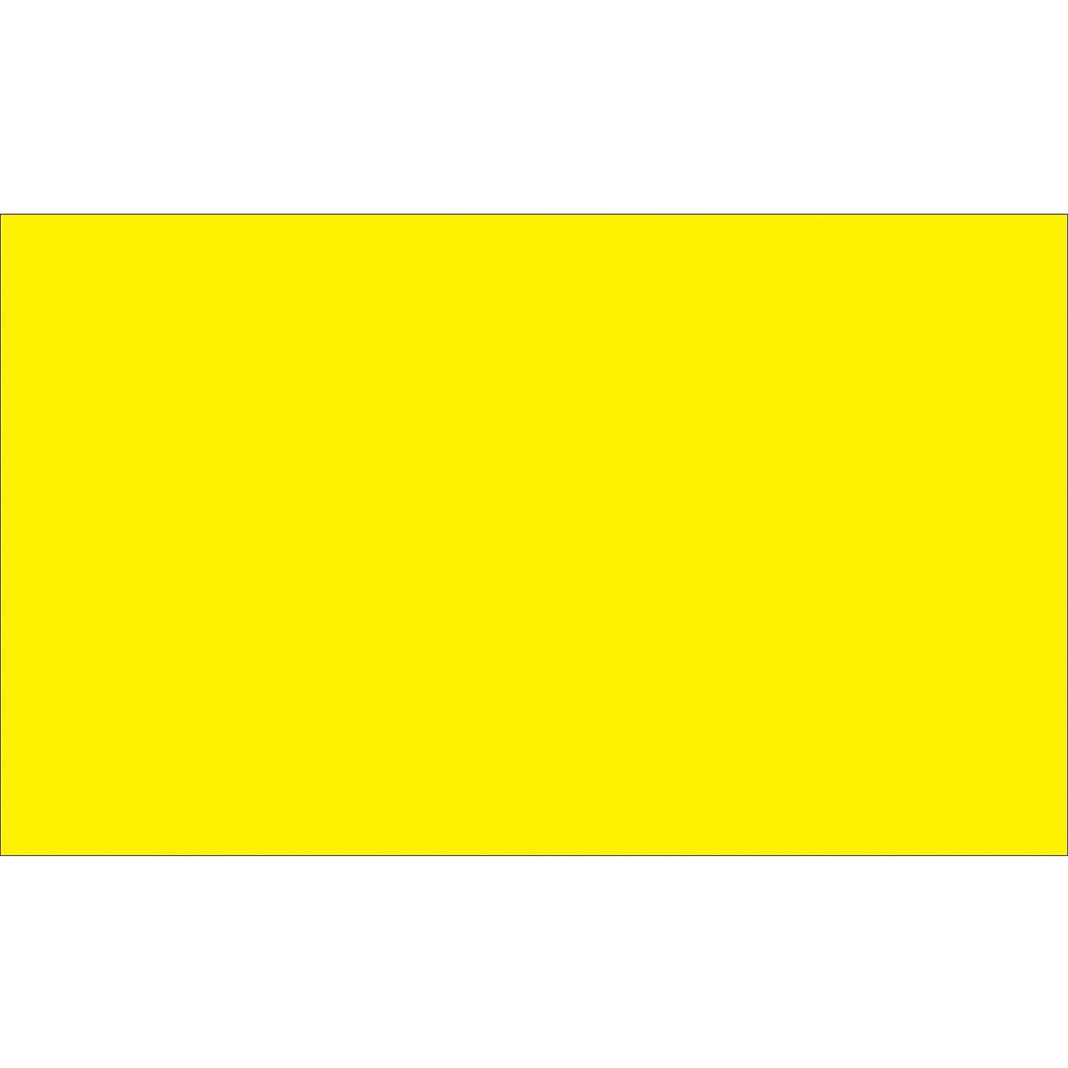 Tape Logic 5 x 3 Rectangle Inventory Label, Fluorescent Yellow, 500/Roll