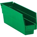 Partners Brand 11 5/8 x 2 3/4 x 4 Plastic Shelf Bin Quill Brand, Green, 36/Case