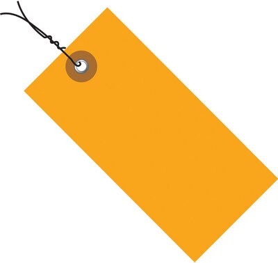 Tyvek® 4 3/4" x 2 3/8" Pre-Wired Shipping Tag, Orange, 100/Case