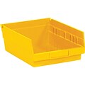 Partners Brand 11 5/8 x 8 3/8 x 4 Plastic Shelf Bin Quill Brand, Yellow, 20/Case