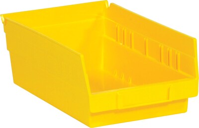 Quill Brand 11 5/8 x 6 5/8 x 4 Plastic Shelf Bin, Yellow, 30/Case (BINPS103Y)