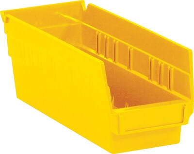 Quill Brand 11 5/8 x 4 1/8 x 4 Plastic Shelf Bin, Yellow, 36/Case (BINPS102Y)