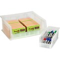 Partners Brand 18 x 16 1/2 x 11 Plastic Stack and Hang Bin Quill Brand, Clear, 3/Case
