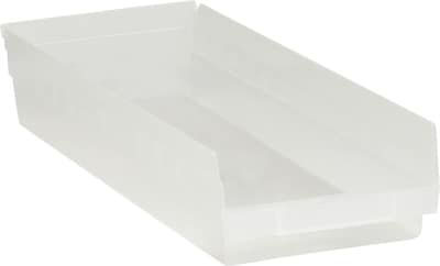 Quill Brand 23 5/8 x 8 3/8 x 4 Plastic Shelf Bin Box, Clear, 6/Case (BINPS123CL)