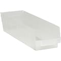 Quill Brand 23 5/8 x 6 5/8 x 4 Plastic Shelf Bin Box, Clear, 8/Case (BINPS122CL)