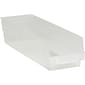 Quill Brand 23 5/8" x 6 5/8" x 4" Plastic Shelf Bin Box, Clear, 8/Case (BINPS122CL)
