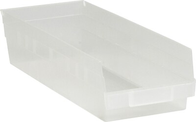 Partners Brand 17 7/8 x 6 5/8 x 4 Plastic Shelf Bin Quill Brand, Clear, 20/Case