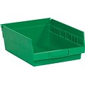 Partners Brand 11 5/8 x 8 3/8 x 4 Plastic Shelf Bin Quill Brand, Green, 20/Case