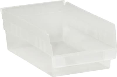 Quill Brand 11 5/8 x 8 3/8 x 4 Plastic Shelf Bin, Clear, 20/Case (BINPS104CL)