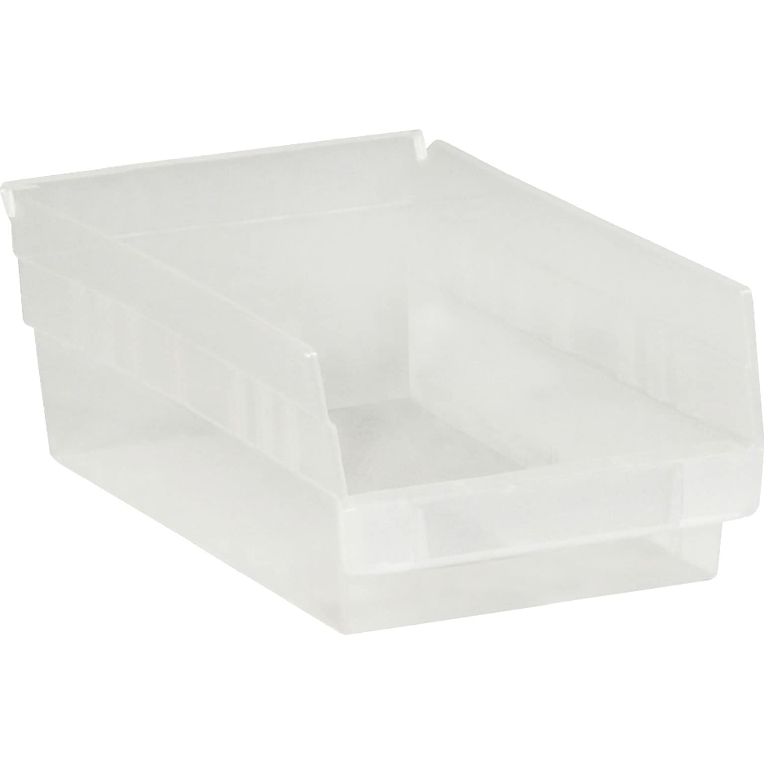Quill Brand 11 5/8 x 8 3/8 x 4 Plastic Shelf Bin, Clear, 20/Case (BINPS104CL)
