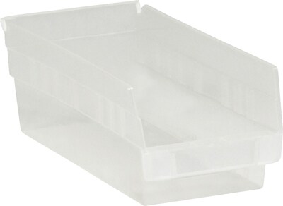 Quill Brand 11 5/8 x 6 5/8 x 4 Plastic Shelf Bin, Clear, 30/Case (BINPS103CL)