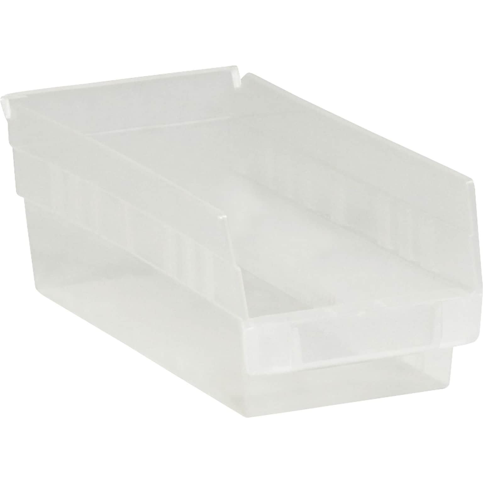 Quill Brand 11 5/8 x 6 5/8 x 4 Plastic Shelf Bin, Clear, 30/Case (BINPS103CL)
