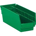 Partners Brand 11 5/8 x 4 1/8 x 4 Plastic Shelf Bin Quill Brand, Green, 36/Case