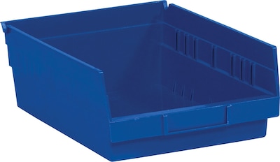 Quill  Brand 11 5/8 x 11 1/8 x 4 Plastic Shelf Bin, Blue, 8/Case (BINPS105B)